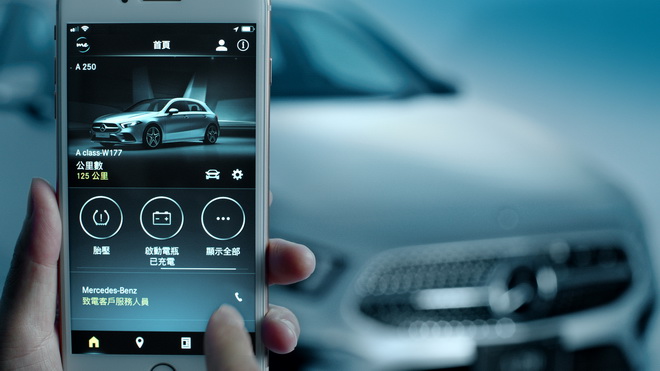 Mercedes me connect 互聯一切強大功能可以透過智能行動裝置上的Mercedes me App進行操控
